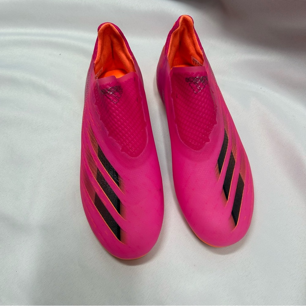 NWOT Adidas X Ghosted Junior FG Soccer Cleats Laceless Pink Kids Girls Size 4 - Picture 3 of 9